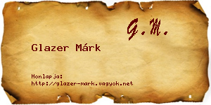 Glazer Márk névjegykártya